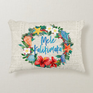 Mele Kalikimaka hawaiischer WeihnachtsKranz Dekokissen