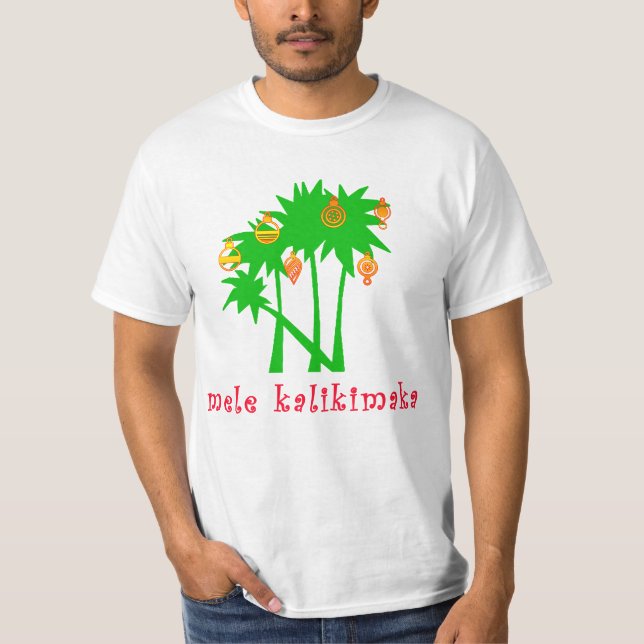 Mele Kalikimaka hawaiisches Weihnachtskleid T-Shirt (Vorderseite)