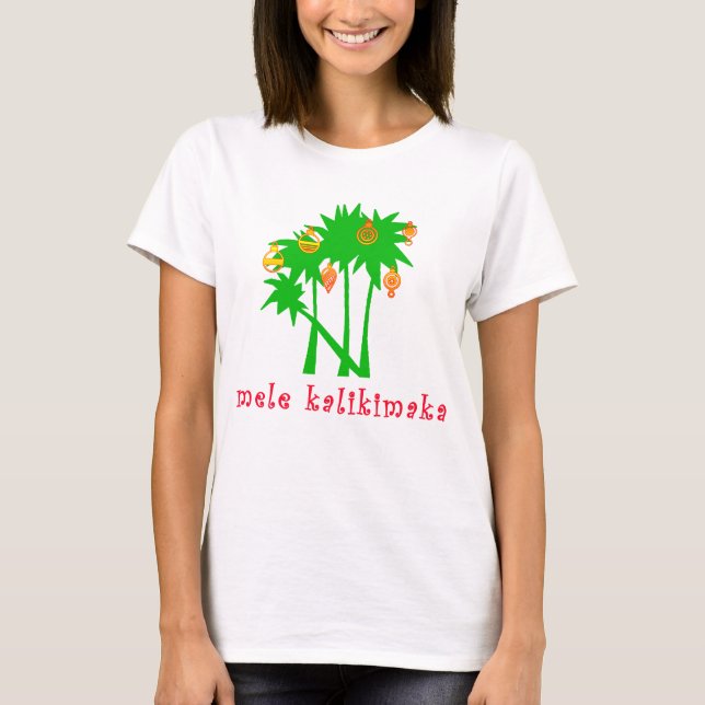 Mele Kalikimaka hawaiisches Weihnachtskleid T-Shirt (Vorderseite)