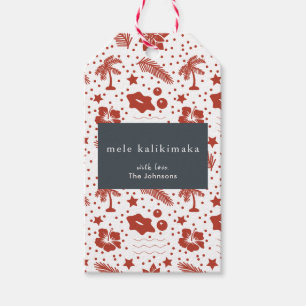Mele Kalikimaka hawaiisches Weihnachtsroter Geschenkanhänger