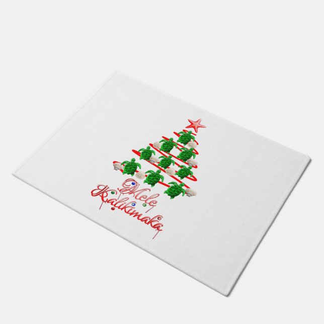 Mele Kalikimaka-Meeresschildkröten Fußmatte (Schrägansicht)