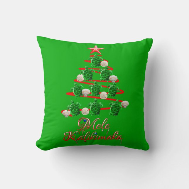 Mele Kalikimaka Meeresschildkröten Kissen (Vorderseite)