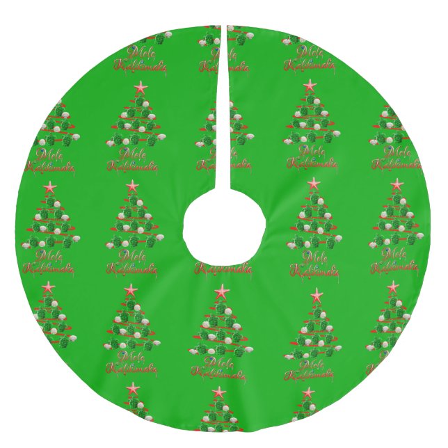 Mele Kalikimaka-Meeresschildkröten Polyester Weihnachtsbaumdecke (Vorderseite)