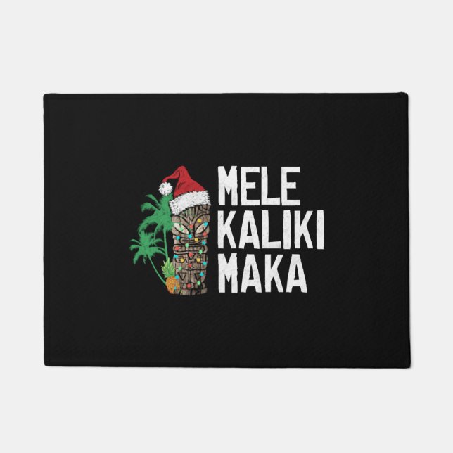 Mele Kalikimaka Merry Christmas Hawaiian Tiki T-Sh Fußmatte (Vorderseite)