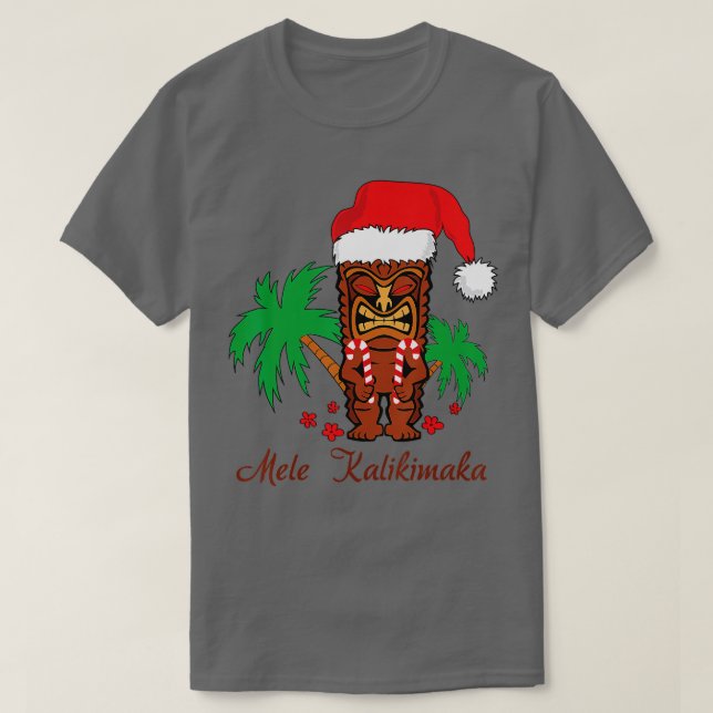 Mele Kalikimaka Merry Christmas Hawaiian Tiki T-Shirt (Design vorne)