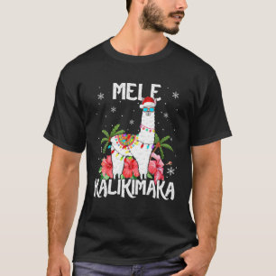 Mele Kalikimaka Merry Xmas Light Santa Hawaiian Ll T-Shirt