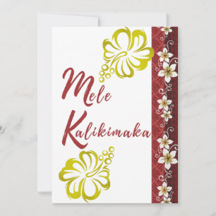 Mele Kalikimaka mit goldener Hibiskus-Grußkarte Mitteilungskarte