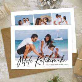 Mele Kalikimaka Modern Foto Collage Hawaiian Feiertagskarte