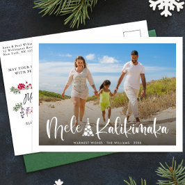 Mele Kalikimaka Modernes Foto Hawaiianische Weihna Feiertagspostkarte