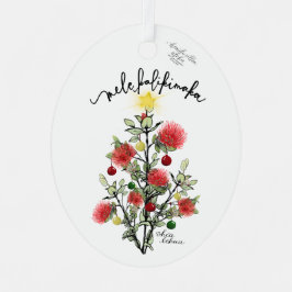 Mele Kalikimaka 'Ohi'a Lehua Metal Ornament