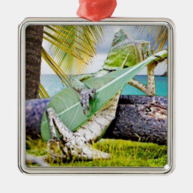 Mele Kalikimaka Ornament Aus Metall (Vorne)