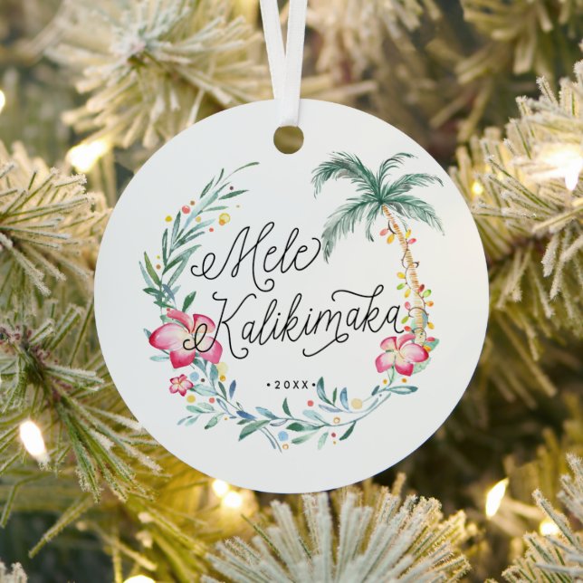 Mele Kalikimaka Ornement de Noël personnalisé (Insitu)