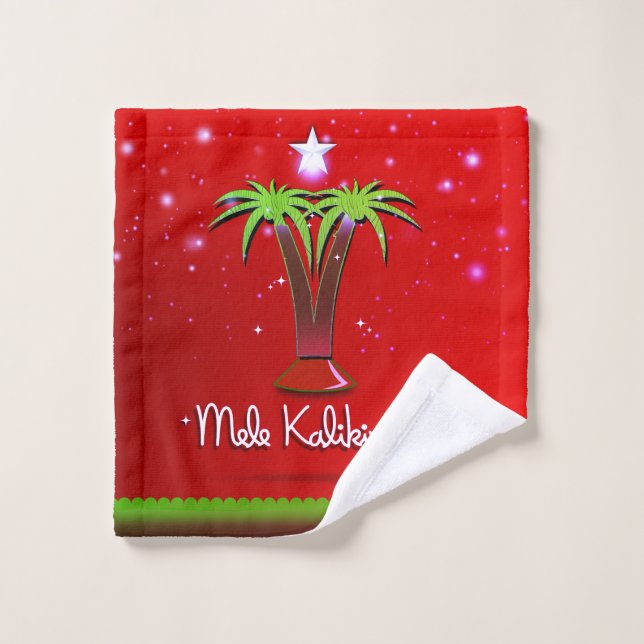 Mele Kalikimaka Palm Tree pour Noël (Gant de toilette)