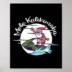 Mele Kalikimaka Papa Mele Jet Ski Christmas Poster