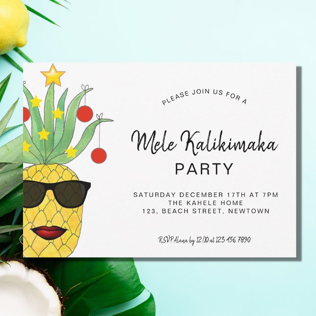 Mele Kalikimaka Party Ananas Einladung (Von Creator hochgeladen)