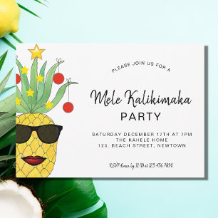 Mele Kalikimaka-Party-Ananas-Einladung Einladung