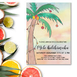 Mele Kalikimaka-Party Einladung<br><div class="desc">Planung einer hawaiianischen Feier? Laden Sie Ihre Familie und Freunde zu Ihrem Mele Kalikimaka Party mit diesen lustigen Festeinladungen ein. Sie verfügen über eine handbemalte Palme, die mit Lichtern und Bausteinen auf einem Aquarell dekoriert ist. Passen Sie diese Party Einladungen mit Ihren Daten an. Original Wasserfarbe © Michele Davies.</div>