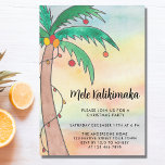 Mele Kalikimaka-Party Einladung<br><div class="desc">Laden Sie Ihre Familie und Freunde zu Ihrem Mele Kalikimaka Party mit diesen lustigen Festeinladungen ein. Sie sind mit einer handbemalten Palme geschmückt,  die mit Lichtern und Bausteinen auf einem Aquarellgrund geschmückt ist. Einfach anpassbar. Original Wasserfarbe © Michele Davies.</div>