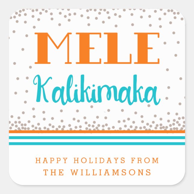 Mele Kalikimaka Personalisiert Holiday Stickers (Vorderseite)
