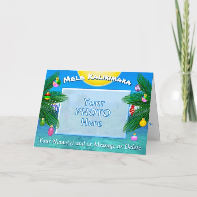 Mele Kalikimaka personalisierte FOTO Feiertagskarte (Vorderseite)