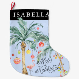 Mele Kalikimaka Personalisierter Strumpf zu Weihna Großer Weihnachtsstrumpf