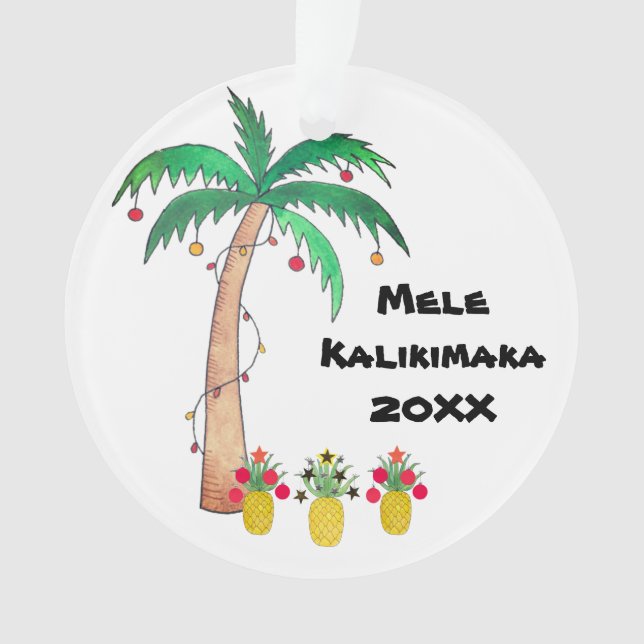 Mele Kalikimaka Photo Palm Tree Island Noël (devant)