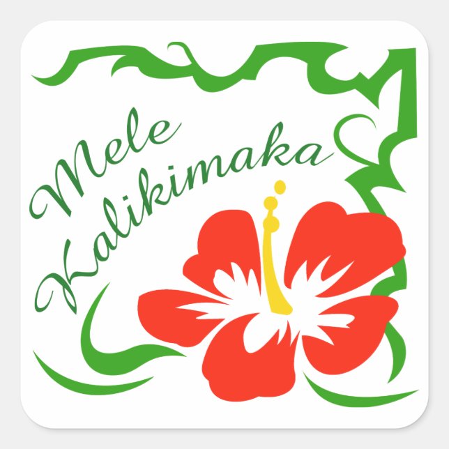 Mele Kalikimaka Quadratischer Aufkleber (Vorderseite)