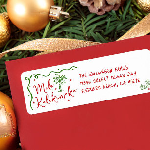 Mele Kalikimaka Roter Grüner Doodle Weihnachtsadre