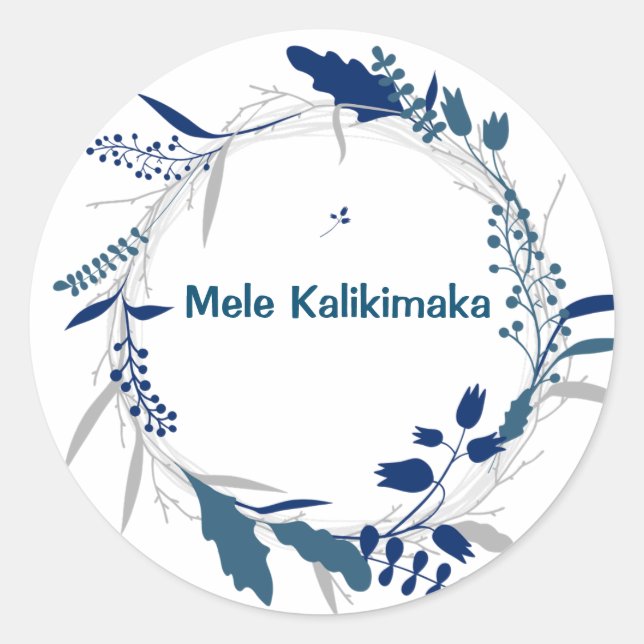 Mele Kalikimaka Runder Aufkleber (Vorderseite)