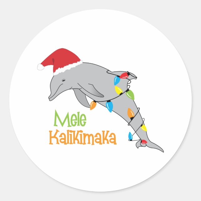 Mele Kalikimaka Runder Aufkleber (Vorderseite)