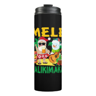 Mele Kalikimaka Santa Claus Snowman Funny Christma Thermosbecher
