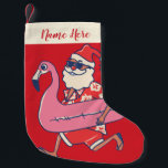 Mele Kalikimaka Santa Flamingo Christmas Abaway Kleiner Weihnachtsstrumpf<br><div class="desc">Hast du vor, zu Weihnachten nach Hawaii zu reisen? Vergessen Sie nicht, den Einheimischen ein frohes Weihnachtsfest mit diesem lustigen und einzigartigen tropischen Abschlag für die Weihnachtszeit zu wünschen. Mit der Phrase Mele Kalikimaka, was frohe Weihnachten bedeutet. Das perfekte Geschenk für jeden, der zu Weihnachten in Hawaii Urlaub macht oder...</div>