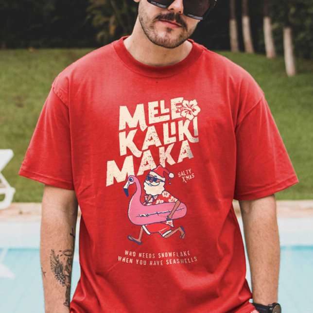 Mele Kalikimaka Santa Flamingo Christmas Abaway T T-Shirt (Mele Kalikimaka Santa Flamingo Christmas Getaway T T-Shirt)