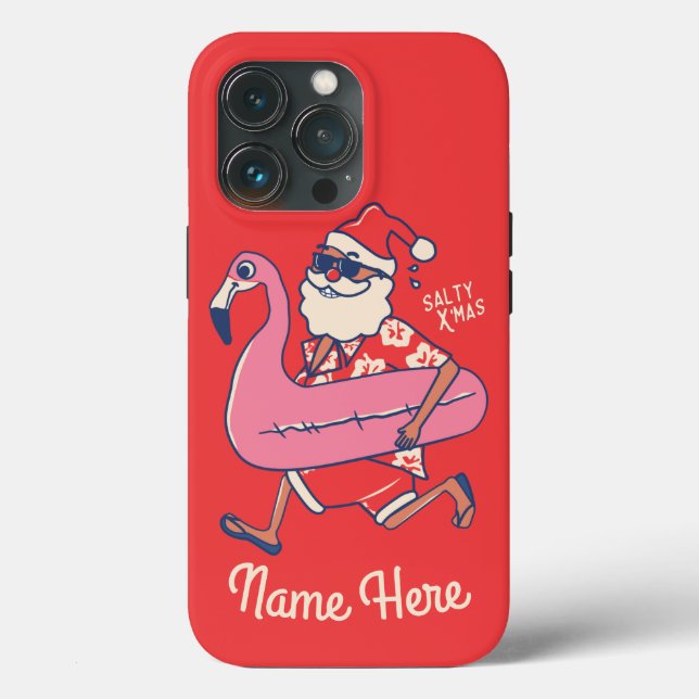 Mele Kalikimaka Santa Flamingo Christmas Getaways Case-Mate iPhone Hülle (Rückseite)
