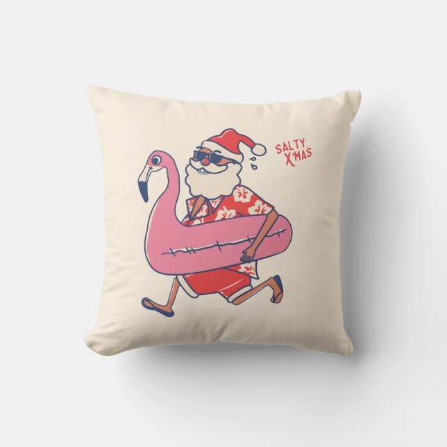 Mele Kalikimaka Santa Flamingo Christmas Getaways Kissen (Vorderseite)