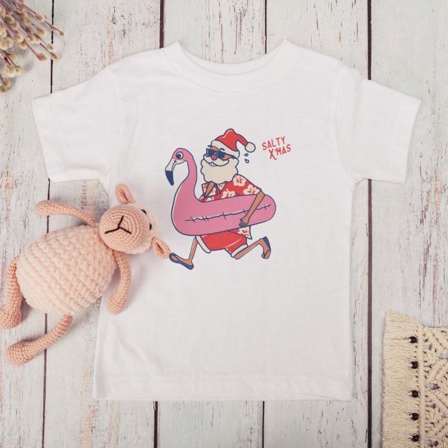 Mele Kalikimaka Santa Flamingo Christmas Getaways Kleinkind T-shirt (Mele Kalikimaka Santa Flamingo Christmas Getaways Toddler T-shirt)
