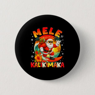 Mele Kalikimaka Santa Rock On Hawaii Weihnachten X Button