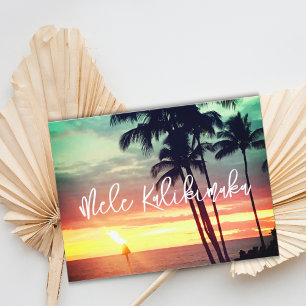 Mele Kalikimaka Schöner Hawaiianischer Sonnenunter Karte