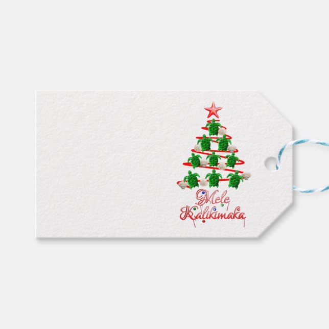 Mele Kalikimaka Sea Turtles Geschenkanhänger (Vorderseite (Horizontal))