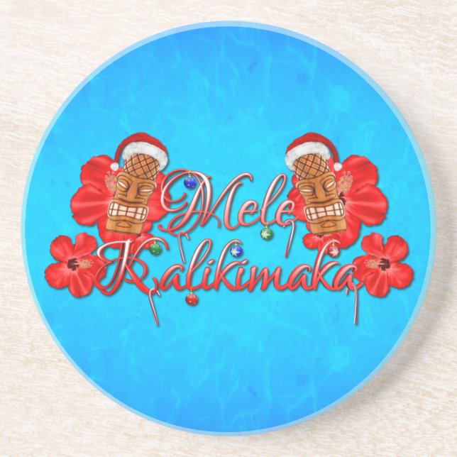 Mele Kalikimaka Tiki Getränkeuntersetzer (Vorne)