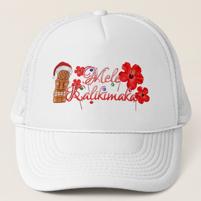 Mele Kalikimaka Tiki Truckerkappe (Vorderseite)