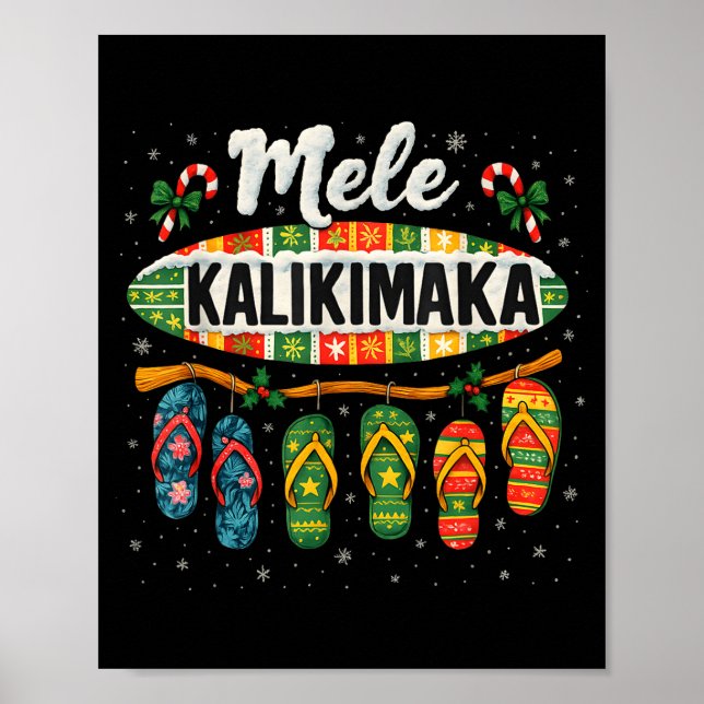 Mele Kalikimaka Trocal Christmas Flip Flop  Poster (Vorne)