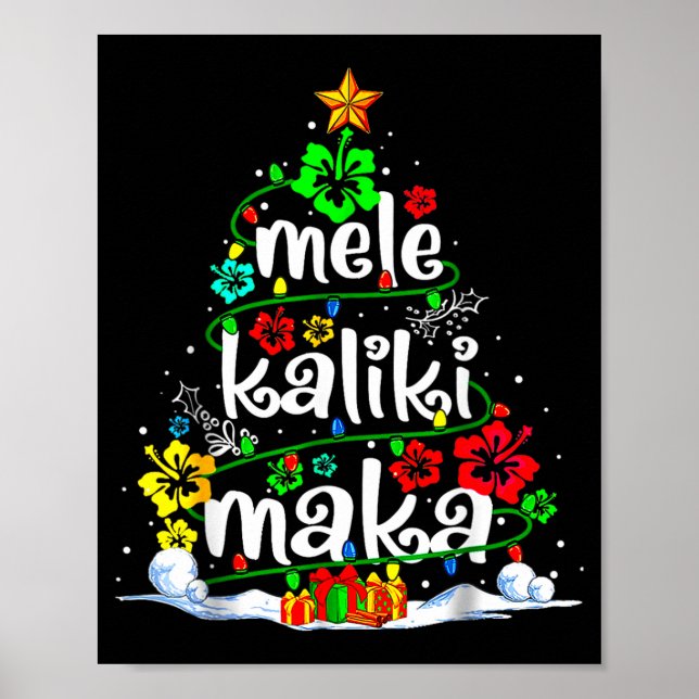Mele Kalikimaka Trocal Christmas Hawaiian Santa Xm Poster (Vorne)