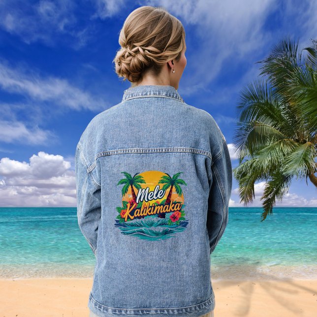 Mele Kalikimaka Tropical Christmas Jeansjacke (Von Creator hochgeladen)