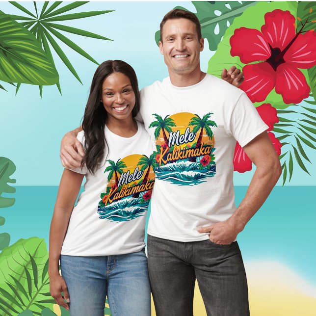 Mele Kalikimaka Tropical Christmas Unisex T-Shirt (Von Creator hochgeladen)