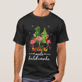 Mele Kalikimaka Tropical Hawaiian Christmas Flamin T-Shirt