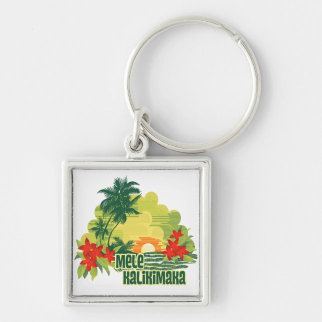 Mele Kalikimaka Tropical Island Hawaiian Weihnacht Schlüsselanhänger (Vorne)