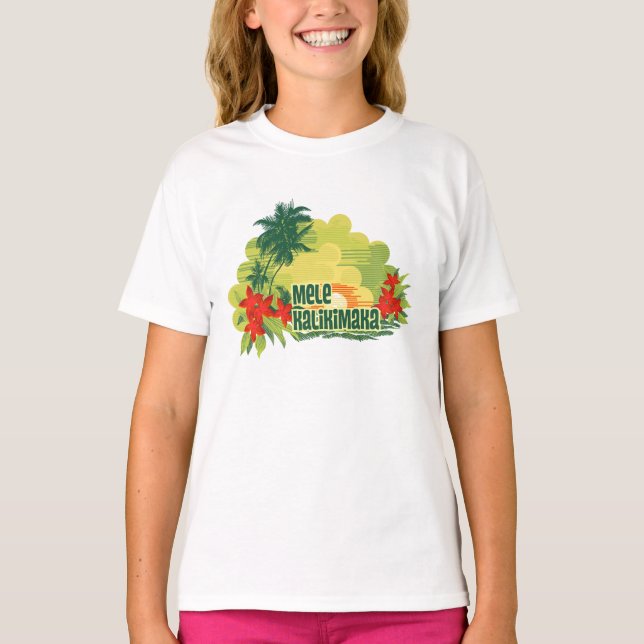 Mele Kalikimaka Tropical Island Hawaiian Weihnacht T-Shirt (Vorderseite)