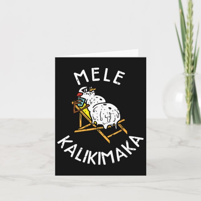 Mele Kalikimaka Tropical Snowman Hawaiian Merry Ch Karte (Vorderseite)