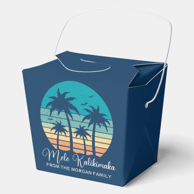 Mele Kalikimaka Tropical Sunset Christmas Party Geschenkschachtel (Vorderseite)